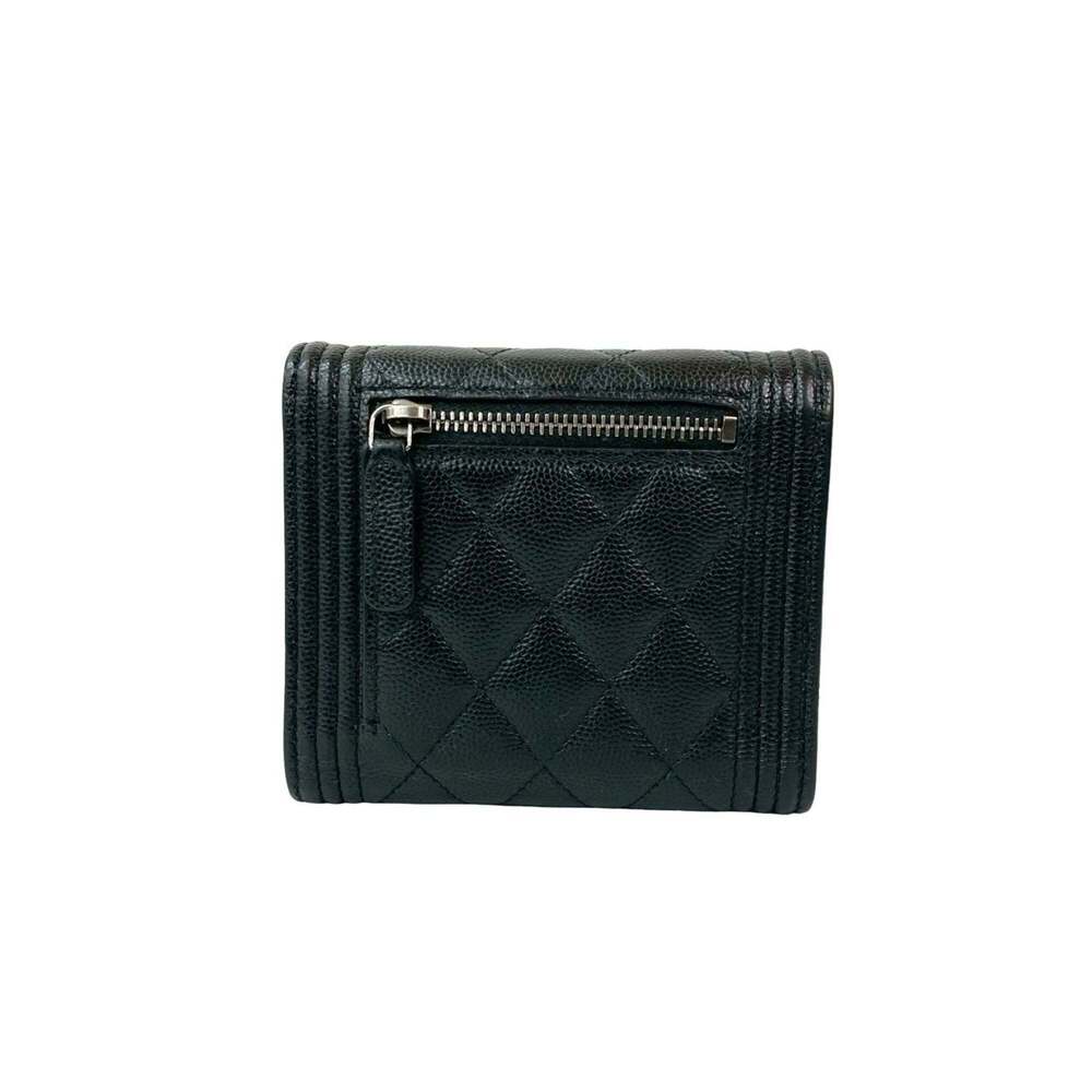 CHANEL Authentic Black Caviar Leather Logo Wallet - Picture 2 of 10